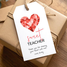 Dulce profesora con corazón de diamante de acuarel