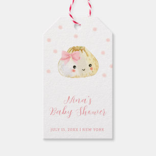 Etiquetas Para Regalos Dulce rosado Pequeño Chica Dumpling Baby Shower