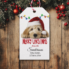 Etiquetas Para Regalos Dulce Santa Goldendoodle Navidad