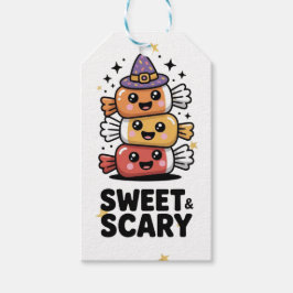 Etiquetas Para Regalos Dulce y Espantoso Favorito de Apilado de Caramelos