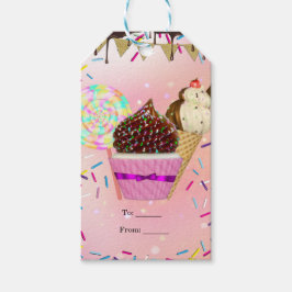 Etiquetas Para Regalos Dulces de Candy Land con Lluvia de Purpurina Fiest
