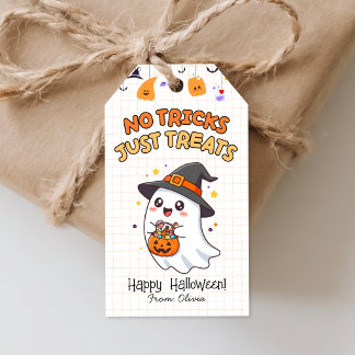 Etiquetas Para Regalos Dulces de Halloween, Sin Trucos Solo Golosinas, Sp