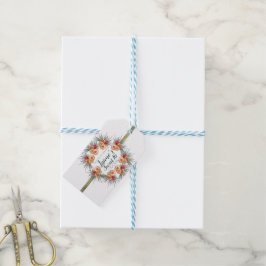 Etiquetas Para Regalos Dulces Dieciséis Acuarela Floral Melocotón Verde