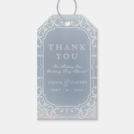 Etiquetas Para Regalos Duste azul romántico matrimonio vintage gracias