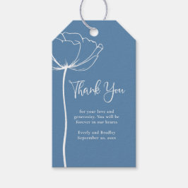 Etiquetas Para Regalos Duste Blue Bold Simple Floral Boda Gracias