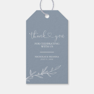 Etiquetas Para Regalos Duste Blue Classic Boda Minimalista Gracias