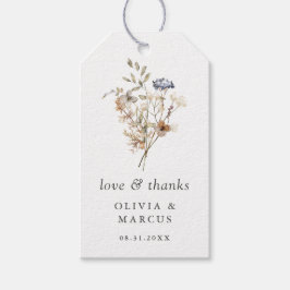 Etiquetas Para Regalos Dusty Blue Boho Wildflower Boda