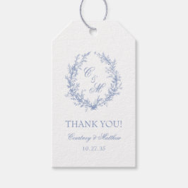 Etiquetas Para Regalos Dusty Blue Botanath Wreath Boda Gracias
