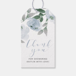 Etiquetas Para Regalos Dusty Blue Gray acuarela Bridal Shower Favor