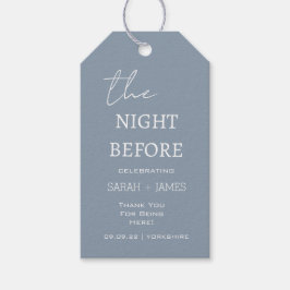 Etiquetas Para Regalos Dusty Blue la noche antes del Boda Gracias