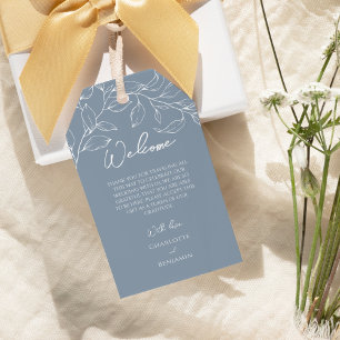 Etiquetas Para Regalos Dusty Blue Minimal Destination Wedding Welcome
