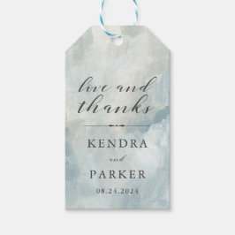 Etiquetas Para Regalos Dusty Blue Modern Resumen Pinceles Gracias