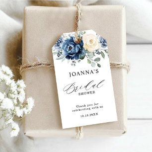 Etiquetas Para Regalos Dusty Blue Navy Champagne Bridal Shower Tags de re