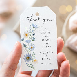 Etiquetas Para Regalos Dusty Blue Sage Wildflower Wedding Thank You