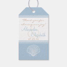 Dusty Blue Seashell Boda Favor Invitado Gracias-