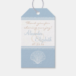 Etiquetas Para Regalos Dusty Blue Seashell Boda Favor Invitado Gracias-