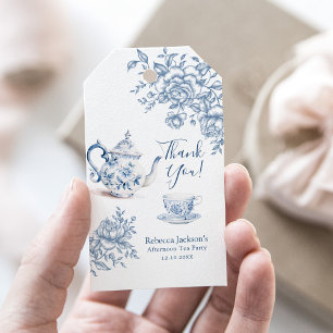 Etiquetas Para Regalos Dusty Blue Victorian Garden Bridal Tea Gracias