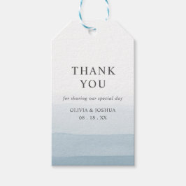 Etiquetas Para Regalos Dusty Blue Watercolor Gracias Boda de fotos