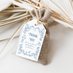 Etiquetas Para Regalos Dusty Blue Whimsical Floral Baby Shower