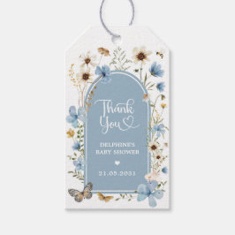 Etiquetas Para Regalos Dusty Blue Wildflower Garden Baby Shower Favores
