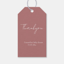 Dusty Pink Minimal Rustic ducha de bebé gracias