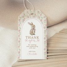 Dusty Pink Vintage Bunny Chica de cumpleaños