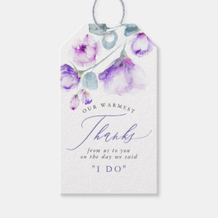 Etiquetas Para Regalos Dusty Purple Floral Elegante Boda Gracias