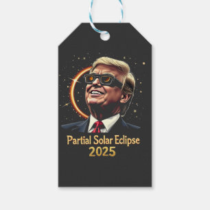 Etiquetas Para Regalos Eclipse solar parcial 2025 Astronomía Trump