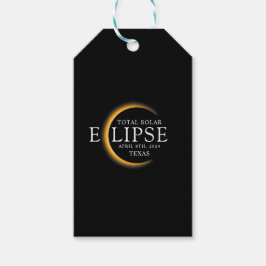 Etiquetas Para Regalos Eclipse solar total de 2024 Texas Black & Gold mod