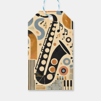 Etiquetas Para Regalos Edad de Jazz de Mediados del Siglo Minimalista Art