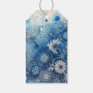 Etiquetas Para Regalos Efímeras Acuarela Azul