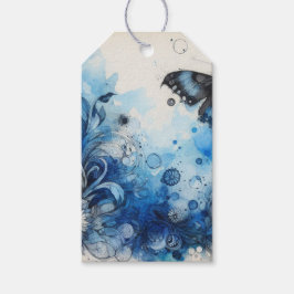 Etiquetas Para Regalos Efímeras Acuarela Azul