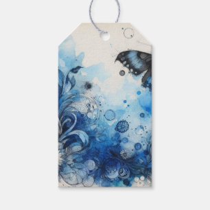 Etiquetas Para Regalos Efímeras Acuarela Azul