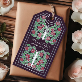 Etiquetas Para Regalos Eggplant Medieval Silver Sword Wedding Welcome