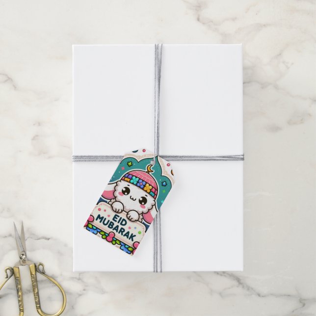 Etiquetas Para Regalos Eid Mubarak Sheep (Con cuerda)