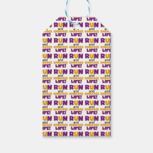 Etiquetas Para Regalos Ejecutar la vida del embrión morado amarillo