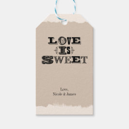 Etiquetas Para Regalos El amor es dulce beige vintage favor de boda perso