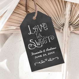 Etiquetas Para Regalos El amor es dulce Favor de boda en pizarra rústica