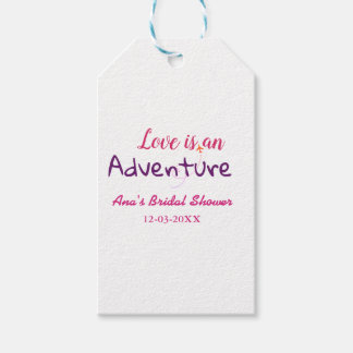 ETIQUETAS PARA REGALOS EL AMOR ES UNA AVENTURA ROSA MORADO DESPEDIDA DE S