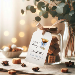 Etiquetas Para Regalos El amor está hirviendo en Blue Coquette Bow Bridal