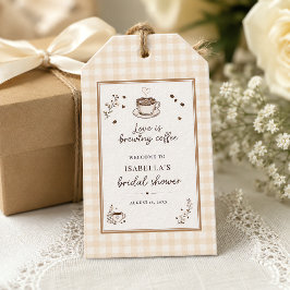 Etiquetas Para Regalos El Amor Está Preparando Café Boho Beige Personaliz
