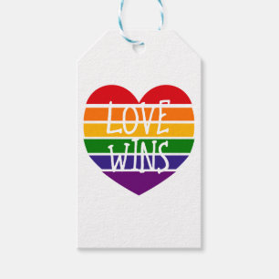 Etiquetas Para Regalos El amor gana corazón del orgullo arcoiris