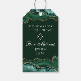 Etiquetas Para Regalos El bar de la agata de oro verde oscuro Mitzvah Fie