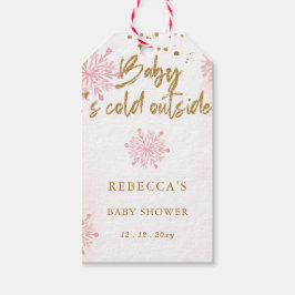 Etiquetas Para Regalos El bebé rosado está frío fuera del Baby Shower inv