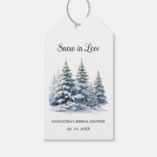 Etiquetas Para Regalos El bosque de pinos de invierno Nieve en amor Ducha