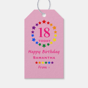 Etiquetas Para Regalos El color rosa 18 hoy o cualquier edad el cumpleaño