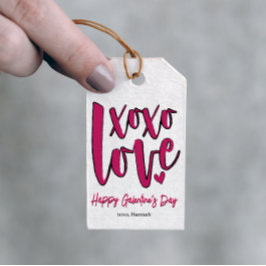 Etiquetas Para Regalos El día de Galentine XOXO amor negrita rosado