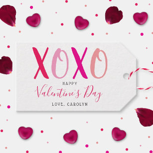 Etiquetas Para Regalos El día de San Valentín de abrazos y besos modernos