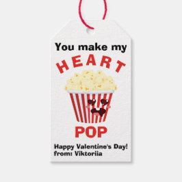 Etiquetas Para Regalos El día de San Valentín de aula Cute Popcorn rojo