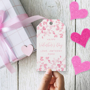 Etiquetas Para Regalos El día de San Valentín de Corazones de Amor de col